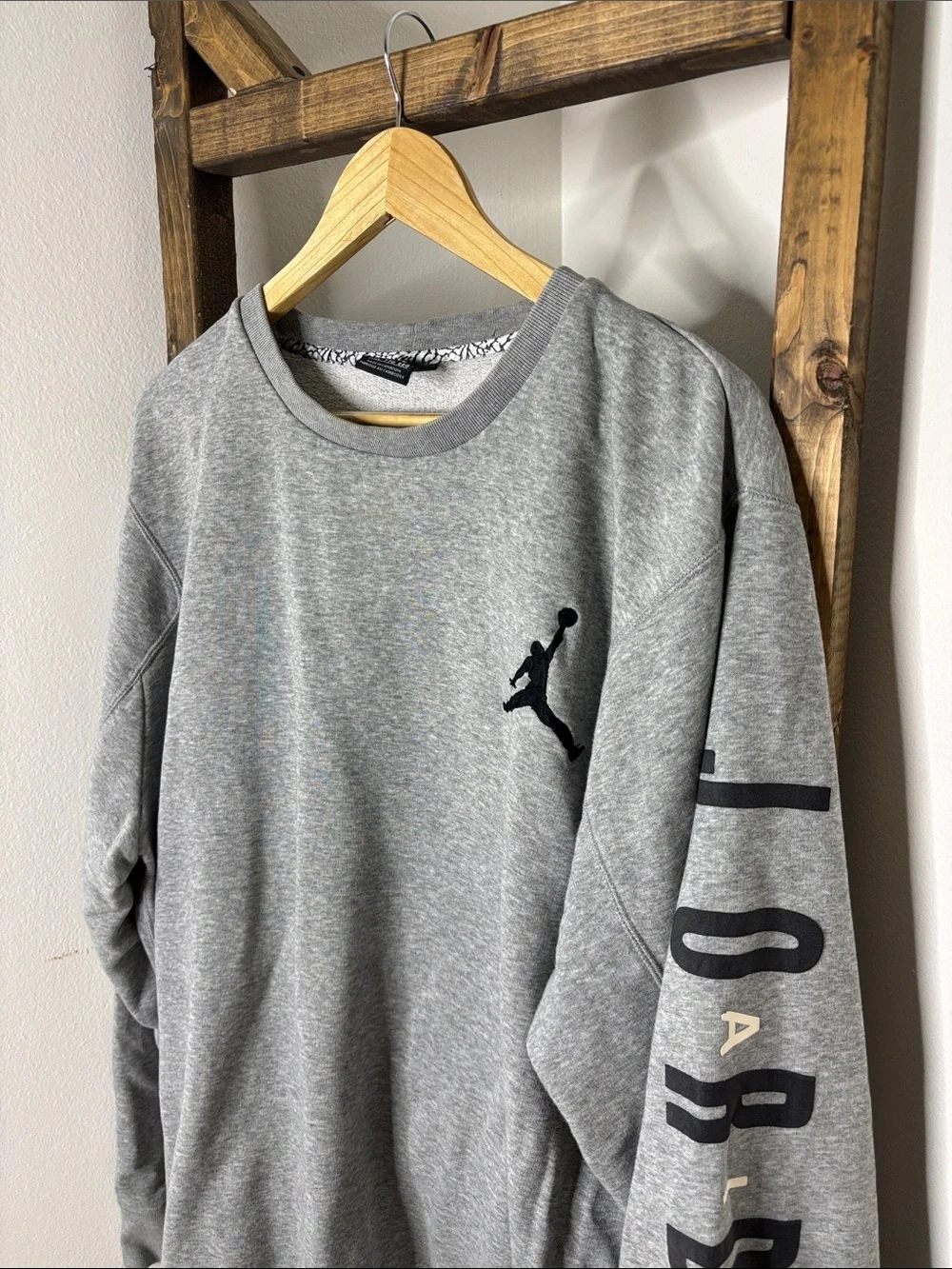 Air Jordan Gray Crewneck Sweatshirt with Black Jumpman Size XXL